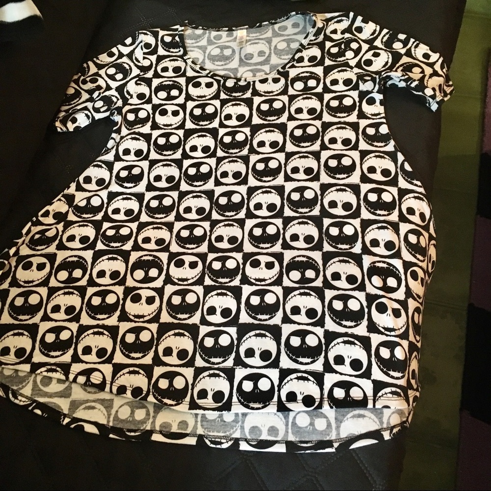 NWOT Lularoe NBC Jack Skellington Face Perfect T